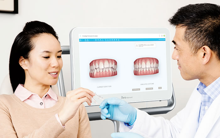桜新町駅前歯科では、口腔内スキャナーによって歯並びをデジタルデータ化し、矯正治療過程や治療ゴールをAIによってシュミレーションすることが可能です